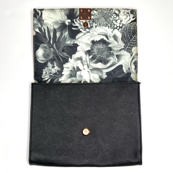 TED BAKER Pink & Black Sala Crosshatch Clutch Bag - Picture 11 of 16